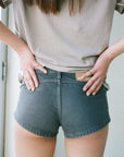 Nagnata Low Rise Micro Denim Short in Washed Black