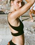 Nagnata Cross Back Wool Bralet in Black