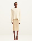 Shona Joy Everly Sequin Midi Skirt in Macadamia