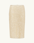 Shona Joy Everly Sequin Midi Skirt in Macadamia