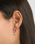 By Charlotte Crystal Bloom Stud Hoop Earrings in SILVER