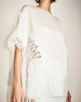 Shona Joy Eniko Lace T-Shirt in Ivory