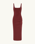 Bec + Bridge Karina Tuck Midi Dress in Sangria