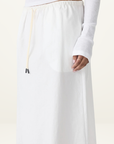 Bassike Crushed Cotton Minimal Skirt in Natural
