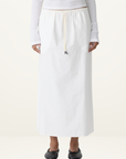 Bassike Crushed Cotton Minimal Skirt in Natural