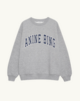 Anine Bing Spencer Sweatshirt in Heather Grey with Navy