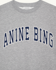 Anine Bing Spencer Sweatshirt in Heather Grey with Navy