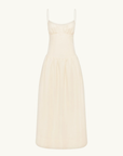 Shona Joy Marlowe Linen Blend Bustier Maxi Dress in Ecru