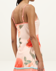 With Harper Lu Peach Fitted Mini Dress in Peach Floral