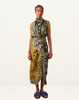 Alemais Cece Splice Silk Skirt in Print