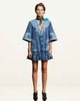 Alemais Jessie Denim Applique Mini Dress