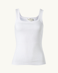 Ceres Life Zaeli Contour Rib Square Neck Tank in White