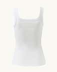 Ceres Life Zaeli Contour Rib Square Neck Tank in White