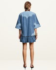 Alemais Jessie Denim Applique Mini Dress