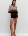 Nagnata Low Rise Micro Denim Short in Washed Black