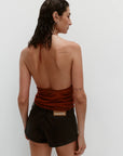 Nagnata Low Rise Micro Denim Short in Washed Black