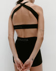 Nagnata Cross Back Wool Bralet in Black