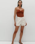 Nagnata Vegetable Dye Bermuda Short in Bone White