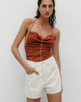 Nagnata Vegetable Dye Bermuda Short in Bone White
