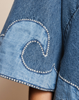 Alemais Jessie Denim Applique Mini Dress