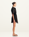 Shona Joy Campbell Short Sleeve Mini Dress in BLACK