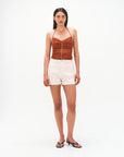 Nagnata Vegetable Dye Bermuda Short in Bone White