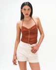 Nagnata Vegetable Dye Bermuda Short in Bone White