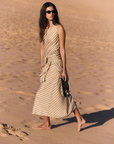 Esmaee Sahara Maxi Dress in Sage Stripe