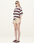 Bec + Bridge Mylo Jersey Tee in BROWN & IVORY