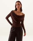 Sovere Myraid Drape Top in Run Raisin
