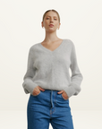 World Of Nomads Isabella Knit Jumper in LIGHT GREY
