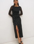 Mon Renn Vesper Spot Long Sleeve Dress in Polka Dot