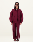 Jasmine Alexa Ischia bomber Jacket in PLUM