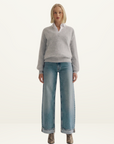 World Of Nomads Isabella Knit Jumper in LIGHT GREY