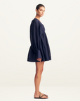 Shona Joy Celeste Long Sleeve Mini Dress in MIDNIGHT