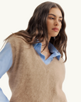 World Of Nomads Ebony Vest in LATTE