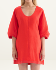 Kivari Rosalia Mini Dress in Coral