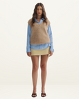 World Of Nomads Ebony Vest in LATTE