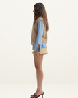 World Of Nomads Ebony Vest in LATTE