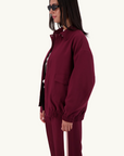 Jasmine Alexa Ischia bomber Jacket in PLUM