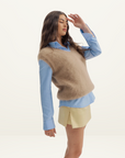 World Of Nomads Ebony Vest in LATTE