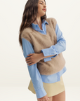 World Of Nomads Ebony Vest in LATTE