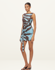 Mon Renn Lucid Mini Dress in Lucid Blue