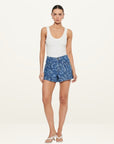 Kivari Laguana Printed Denim Short in Blue