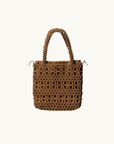 La Tribe Flower Beaded Bag in Tan