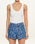 Kivari Laguana Printed Denim Short in Blue