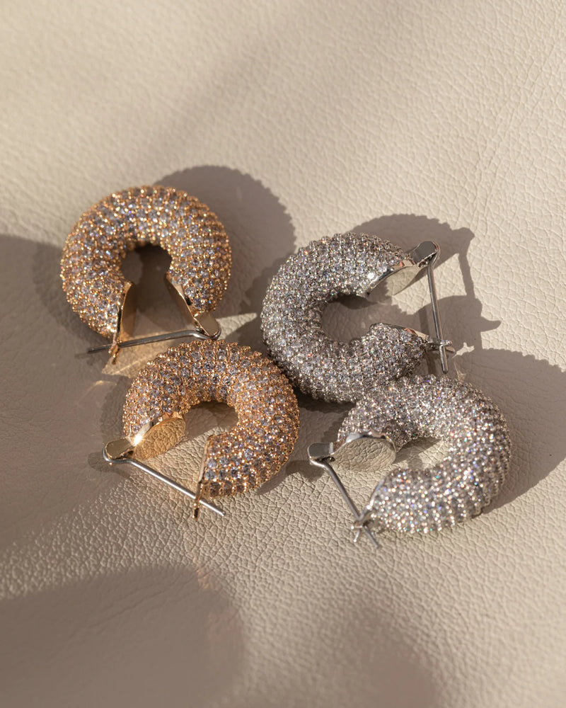 Pave Mini Donut Earrings GOLD Luv Aj-Luv Aj-Frolic Girls