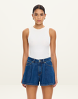 Kivari Monroe Denim Short in Indigo Blue