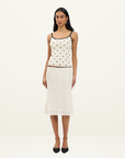 With Harper Lu Polka Dot Mesh Camisole in Ivory