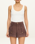 Kivari Celine Denim Short in Chocolate